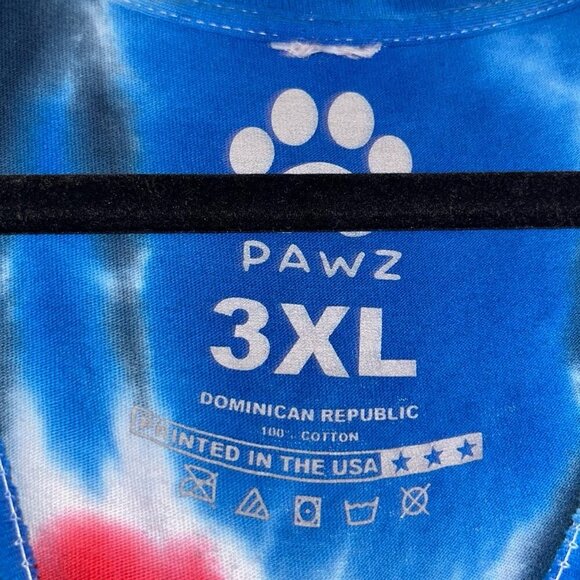 Red White and Blue Tie Dye Dog Mom Graphic Tee Size 3xl - Picture 5 of 5